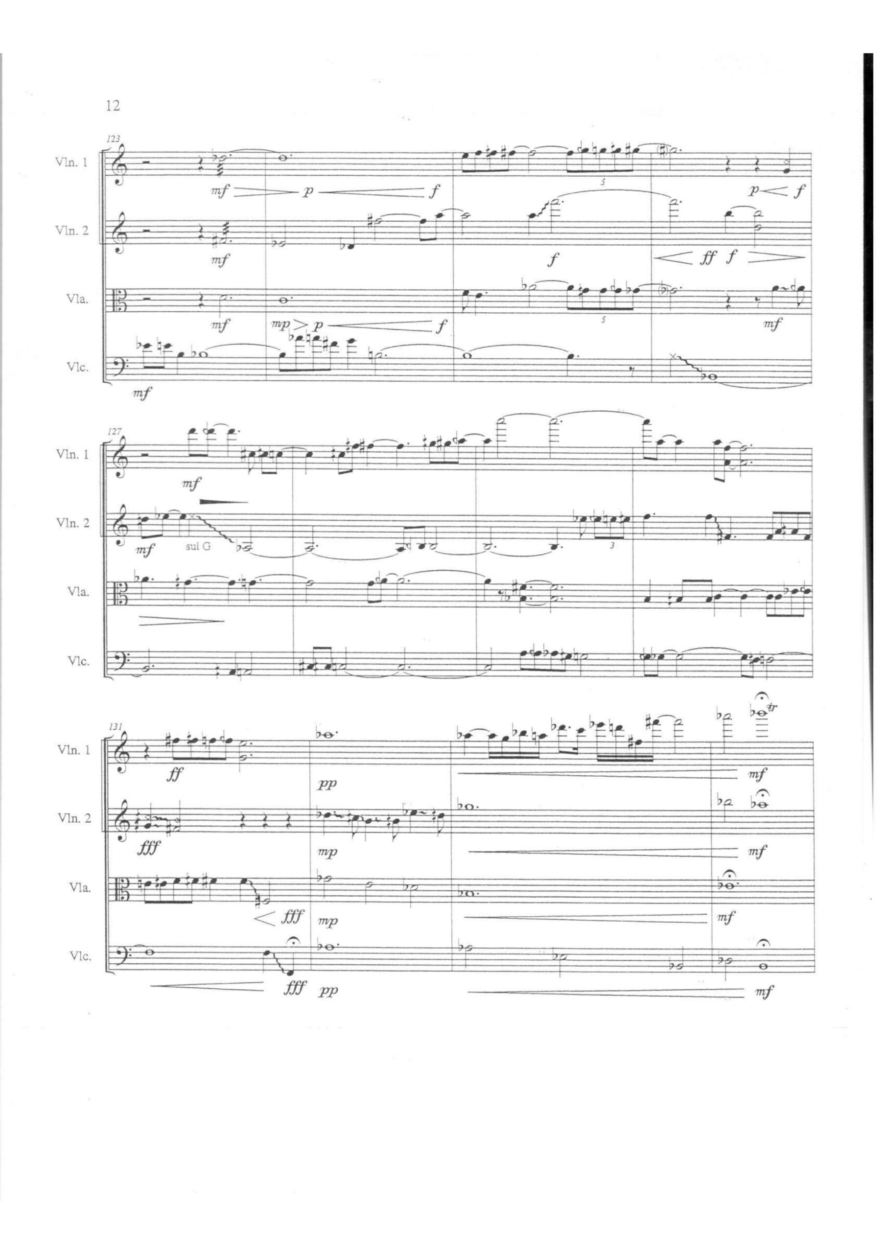 composition matti heininen second sketch for string quartet jousikvartelille