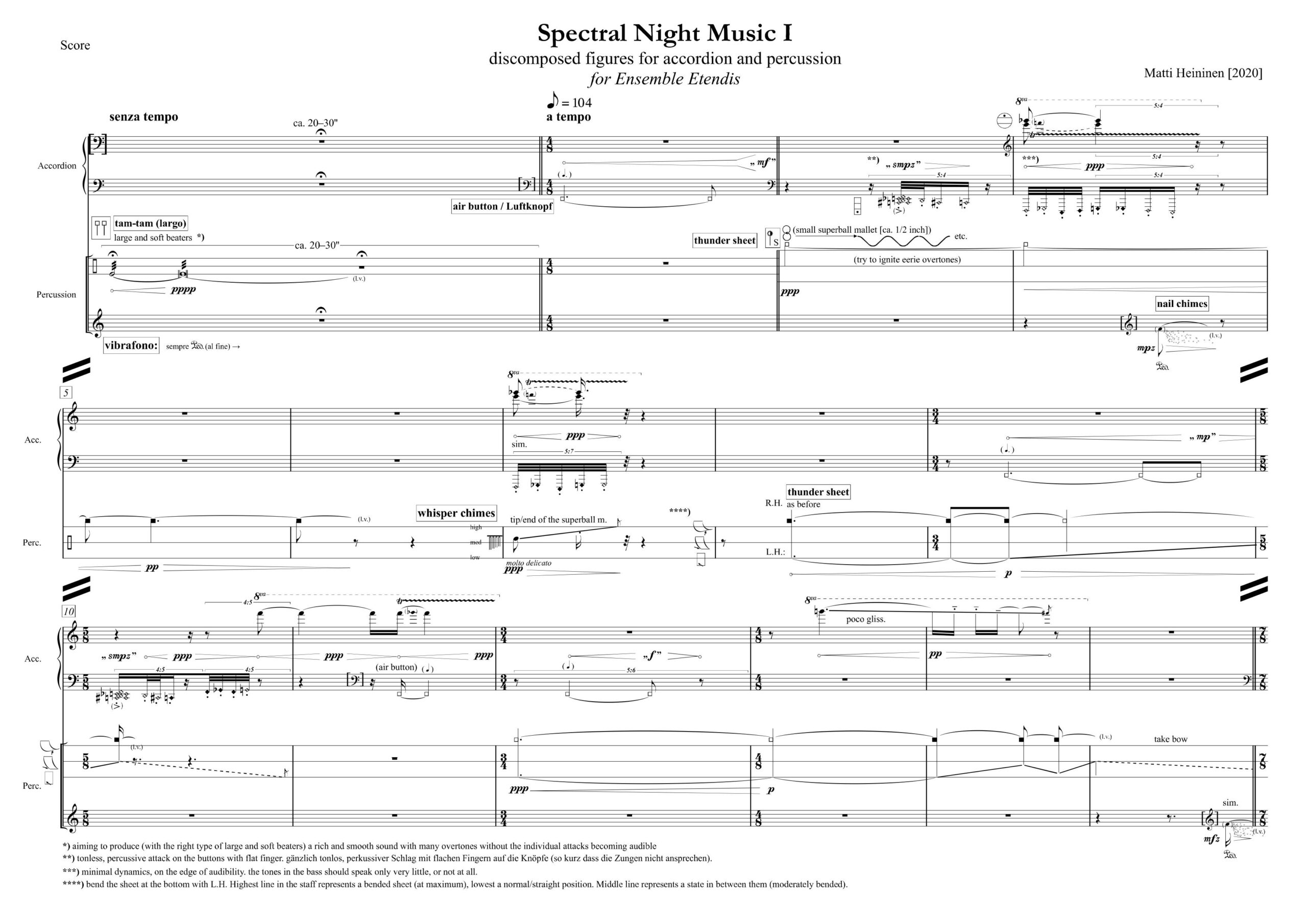 chamber music work spectral night music I